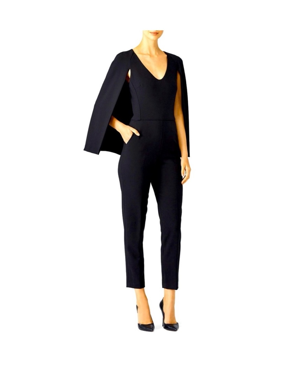 Trina Turk Elegant Black Cape Jumpsuit for Women